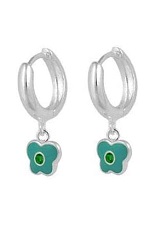 delightful little green flower baby birthstone earrings